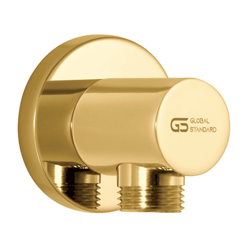 مخرج دش دفن نحاس 1/2 × 1/2 بوصة دائري جلوبال استاندرد ميرا ذهبي (A3330-GP) (طلب مسبق)