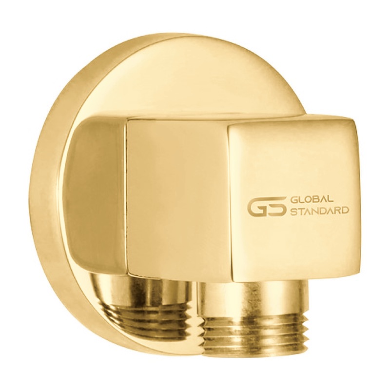 مخرج دش دفن نحاس 1/2 × 1/2 بوصة مربع جلوبال استاندرد ميرال ذهبي (A3340-GP) (طلب مسبق)